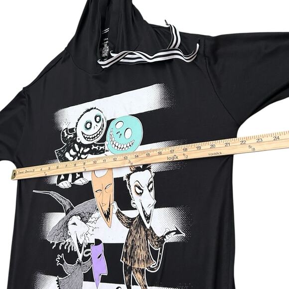 Disney Nightmare Before Christmas Soft Oversized Hooded Sweater Dress Sz M - Picture 7 of 12